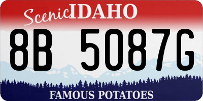 ID license plate 8B5087G