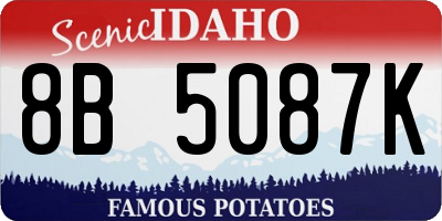 ID license plate 8B5087K