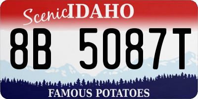 ID license plate 8B5087T