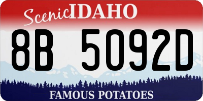 ID license plate 8B5092D