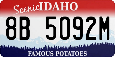 ID license plate 8B5092M