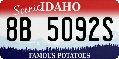 ID license plate 8B5092S