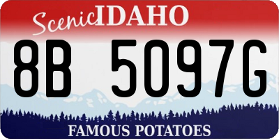 ID license plate 8B5097G
