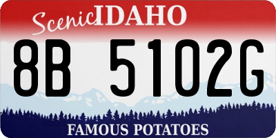 ID license plate 8B5102G