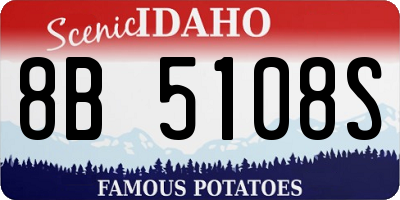 ID license plate 8B5108S