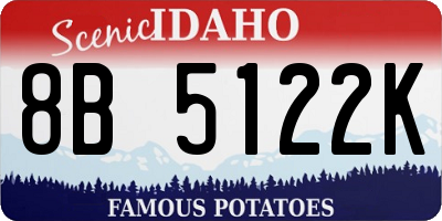 ID license plate 8B5122K