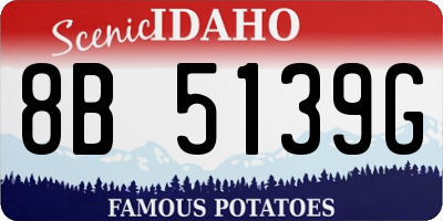 ID license plate 8B5139G