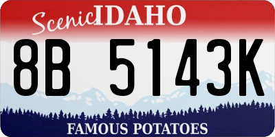 ID license plate 8B5143K