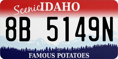 ID license plate 8B5149N