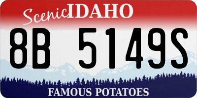 ID license plate 8B5149S