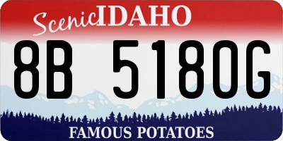 ID license plate 8B5180G