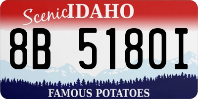 ID license plate 8B5180I