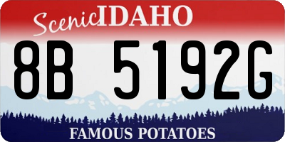 ID license plate 8B5192G
