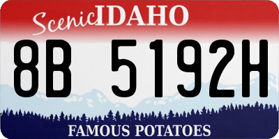 ID license plate 8B5192H