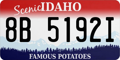 ID license plate 8B5192I