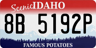 ID license plate 8B5192P