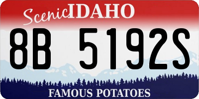 ID license plate 8B5192S