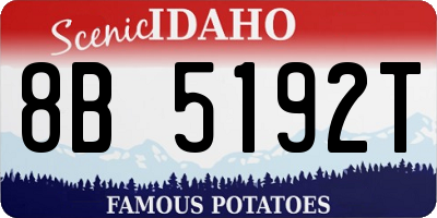 ID license plate 8B5192T