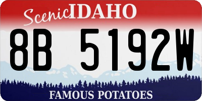 ID license plate 8B5192W
