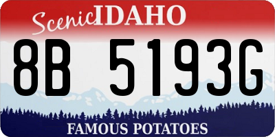 ID license plate 8B5193G