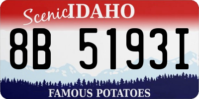 ID license plate 8B5193I