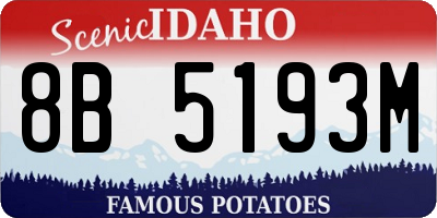 ID license plate 8B5193M