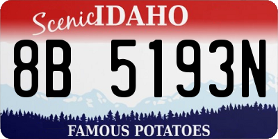 ID license plate 8B5193N