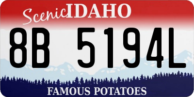 ID license plate 8B5194L