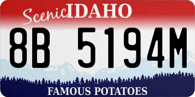 ID license plate 8B5194M