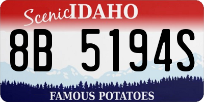 ID license plate 8B5194S