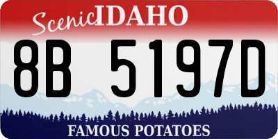 ID license plate 8B5197D