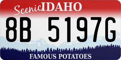 ID license plate 8B5197G