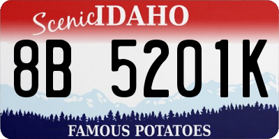 ID license plate 8B5201K