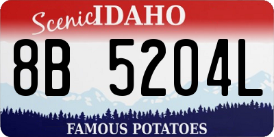 ID license plate 8B5204L
