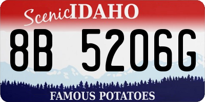 ID license plate 8B5206G
