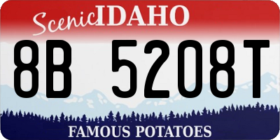 ID license plate 8B5208T