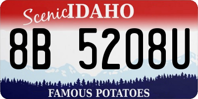 ID license plate 8B5208U
