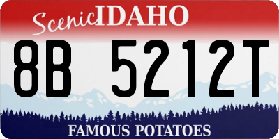 ID license plate 8B5212T