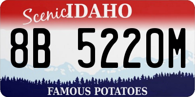ID license plate 8B5220M
