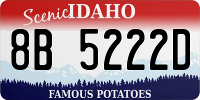 ID license plate 8B5222D