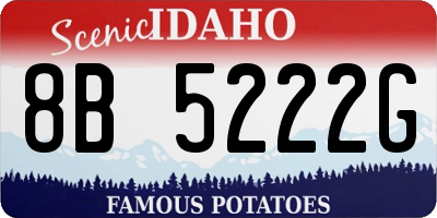 ID license plate 8B5222G