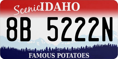 ID license plate 8B5222N