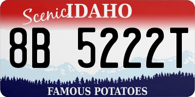 ID license plate 8B5222T