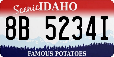 ID license plate 8B5234I