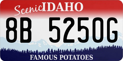 ID license plate 8B5250G