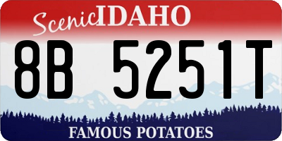 ID license plate 8B5251T