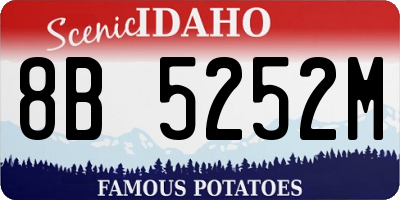 ID license plate 8B5252M
