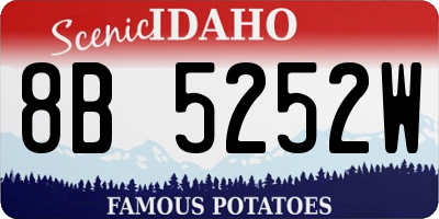 ID license plate 8B5252W