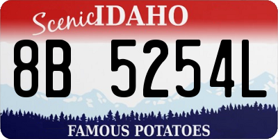 ID license plate 8B5254L