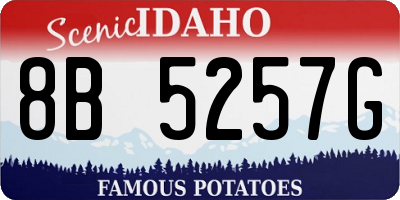 ID license plate 8B5257G